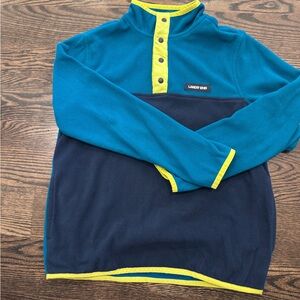 Boys Lands' End Teal and Yellow Fleece Jacket